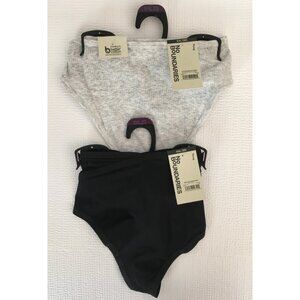 No Boundaries 2 Pack Thong Underwear Women Size XXL 20 Black Gray New w Tags